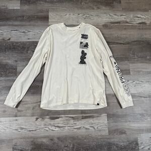 prAna Organic Cotton Cream Graphic Long Sleeve Tee Indie Sleaze Large